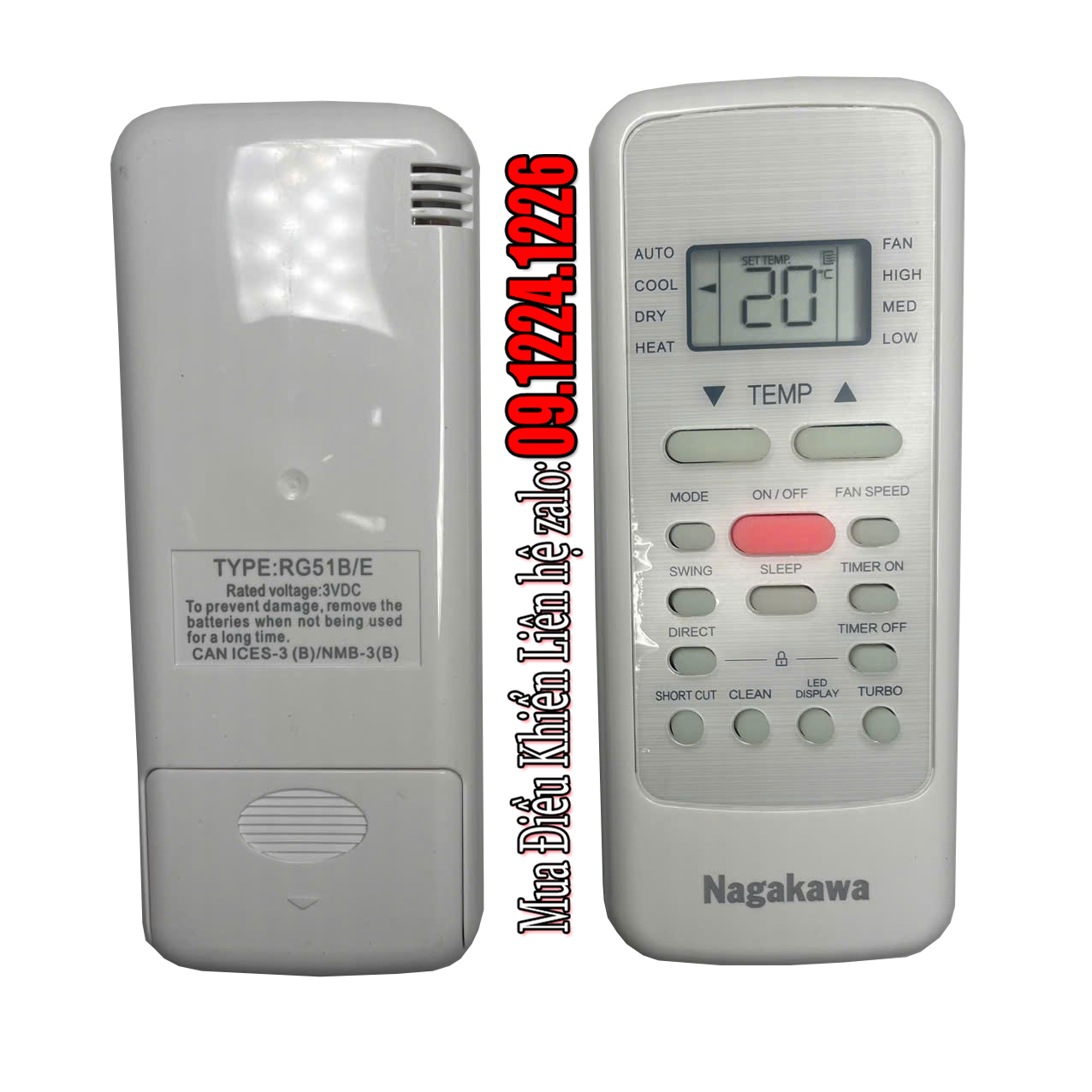 Điều khiển điều h&ograve;a Nagakawa RG51B/E